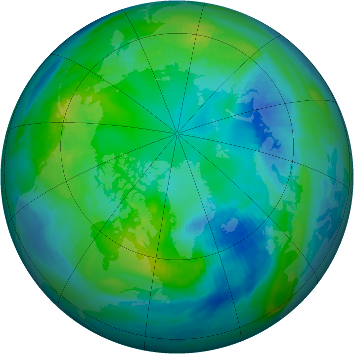 Arctic ozone map for 26 October 1999